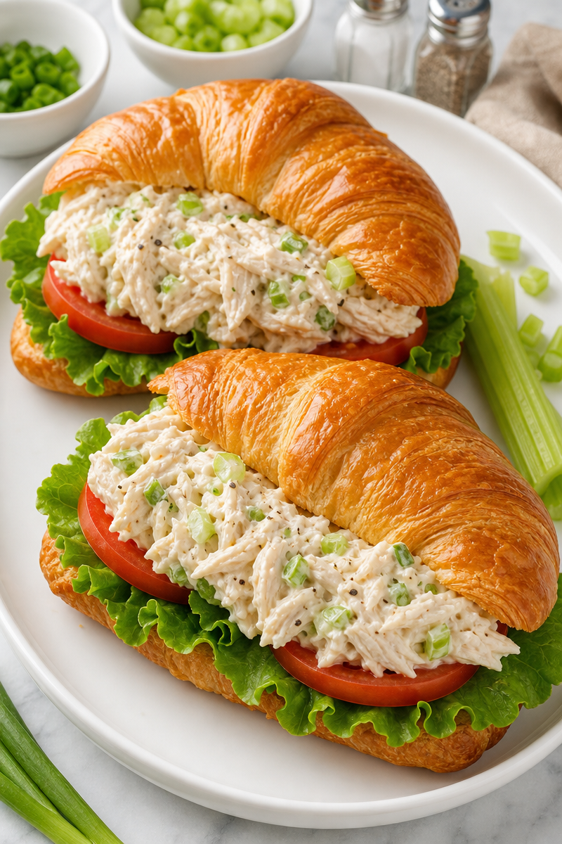 Creamy Chicken Salad Croissant Sandwich