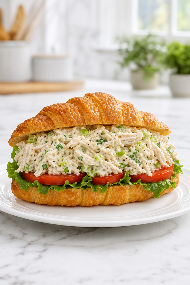 Creamy Chicken Salad Croissant Sandwich