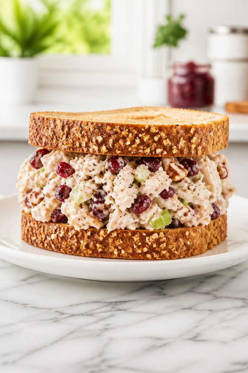 Creamy Cranberry Pecan Chicken Salad Sandwich Creamy Cranberry Pecan Chicken Salad Sandwich