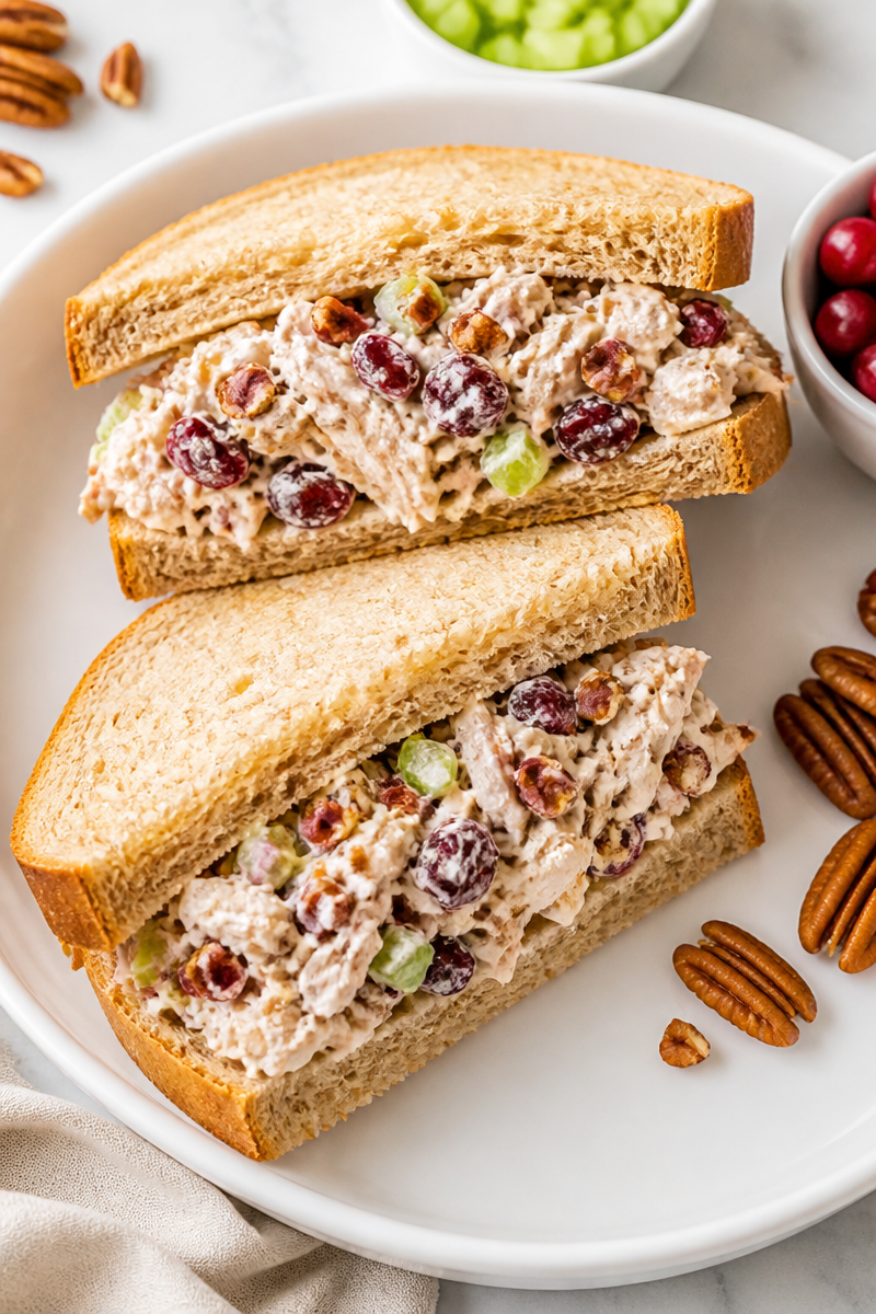 Creamy Cranberry Pecan Chicken Salad Sandwich Creamy Cranberry Pecan Chicken Salad Sandwich