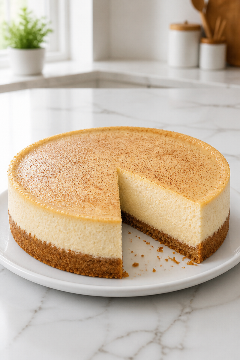 Creamy Eggnog Cheesecake with Spiced Cookie Crust Creamy Eggnog Cheesecake with Spiced Cookie Crust