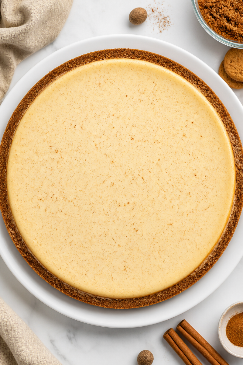 Creamy Eggnog Cheesecake with Spiced Cookie Crust Creamy Eggnog Cheesecake with Spiced Cookie Crust