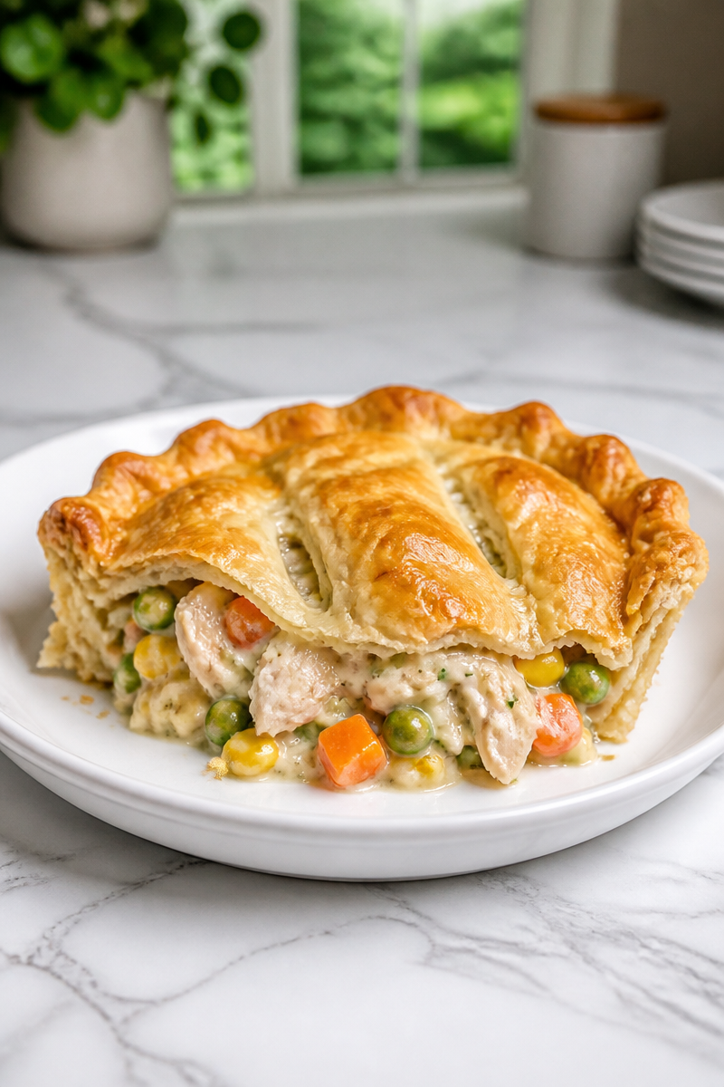 Creamy Garlic And Herb Chicken Pot Pie Casserole Creamy Garlic And Herb Chicken Pot Pie Casserole