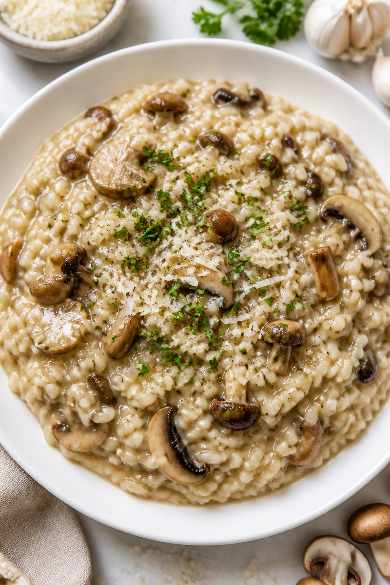 Creamy Garlic And Wild Mushroom Risotto Recipe