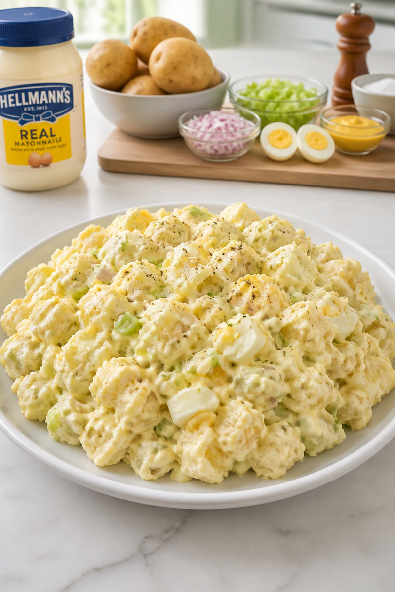 Creamy Hellmans Potato Salad with Hard Boiled Eggs Creamy Hellmans Potato Salad with Hard Boiled Eggs