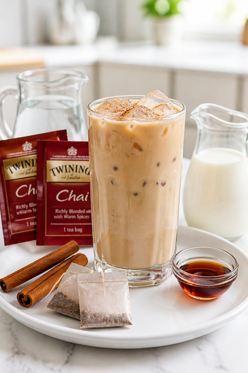 Creamy Iced Vanilla Chai Tea Latte