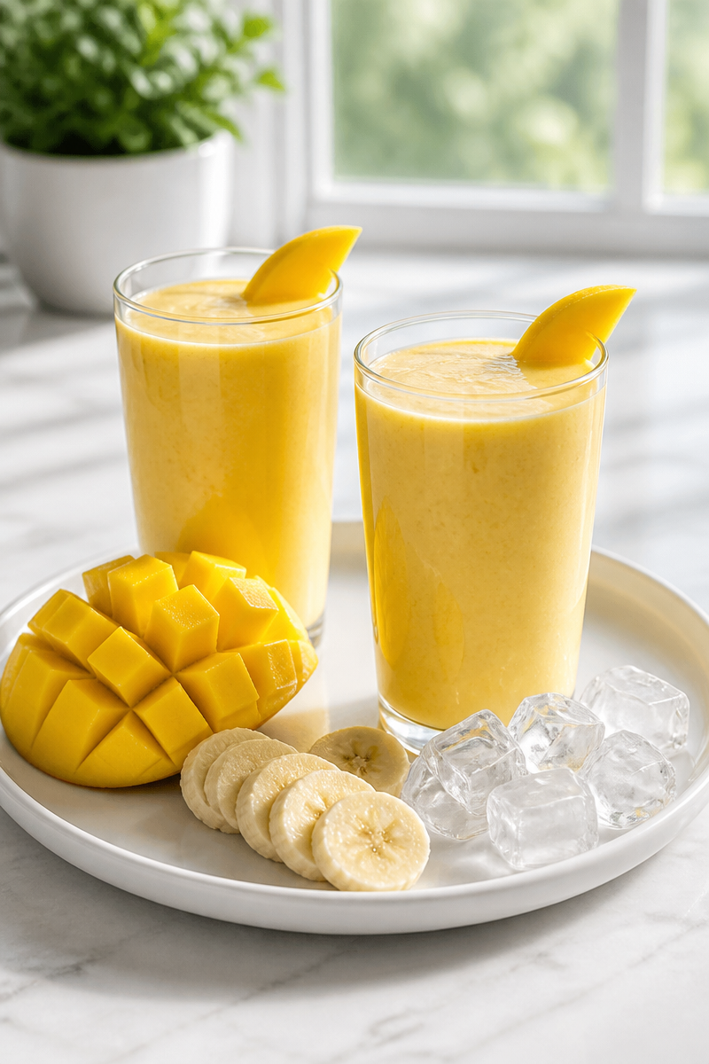 Creamy Mango Banana Tropical Smoothie