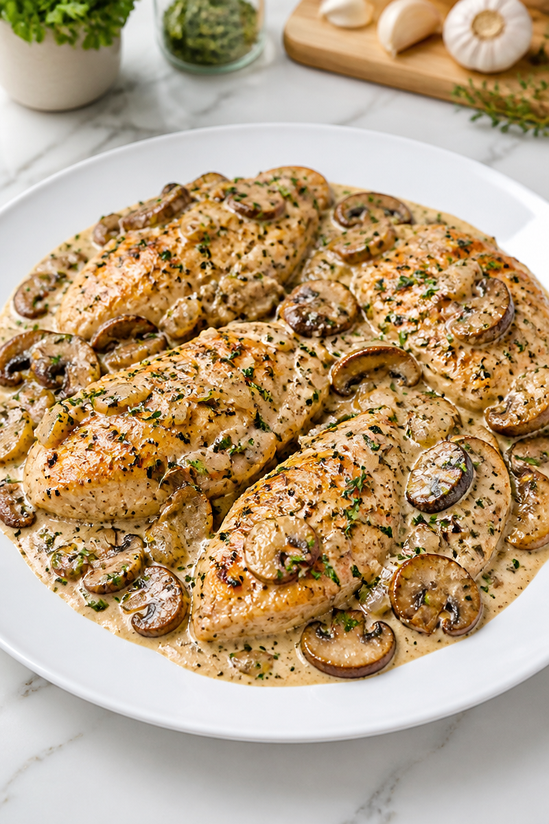 Creamy Mushroom And Herb Chicken Skillet Dinner Creamy Mushroom And Herb Chicken Skillet Dinner