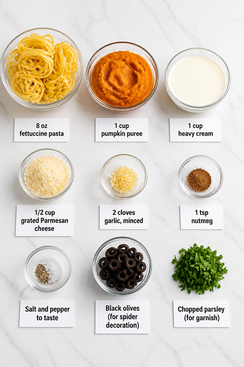 Creamy Pumpkin Alfredo Spider Web Pasta Creamy Pumpkin Alfredo Spider Web Pasta