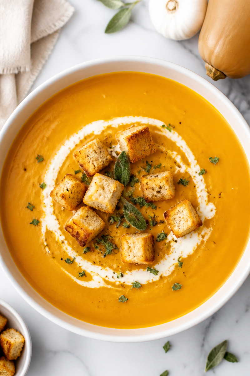 Creamy Roasted Butternut Squash Sage Soup Creamy Roasted Butternut Squash Sage Soup