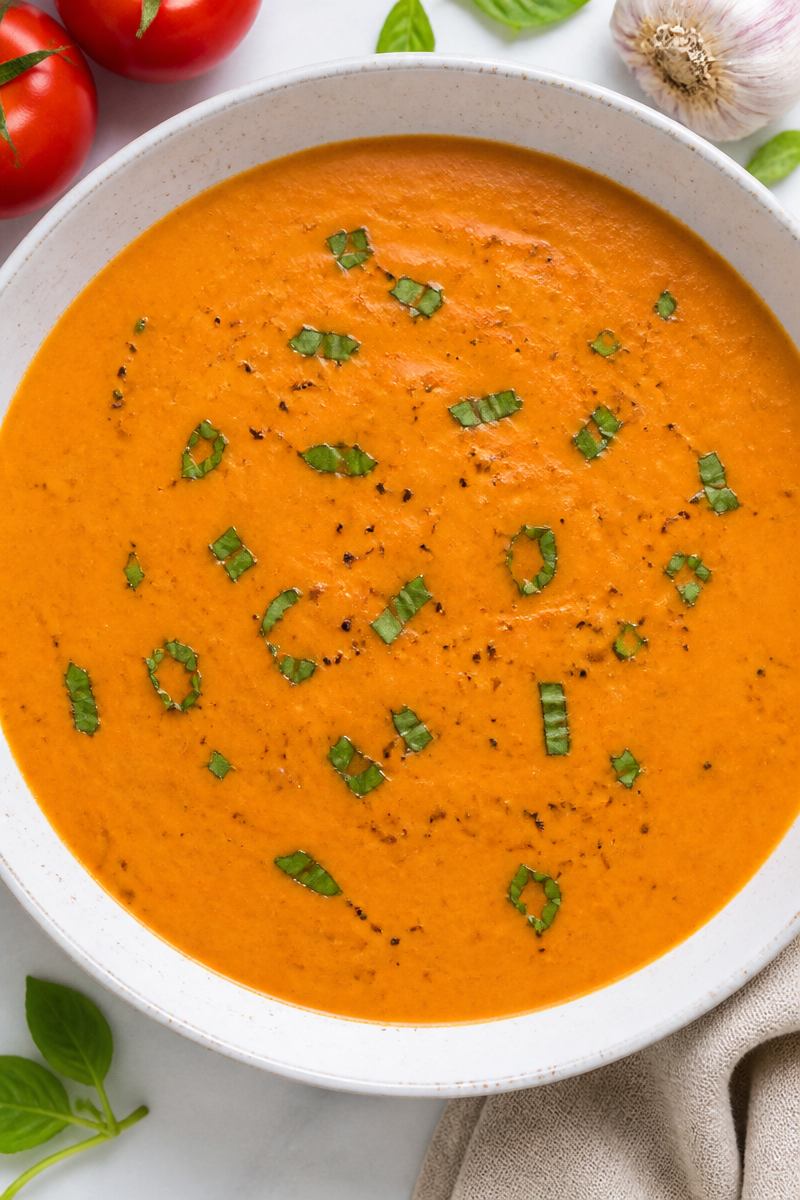 Creamy Roasted Tomato And Basil Easy Soup Recipe Creamy Roasted Tomato And Basil Easy Soup Recipe