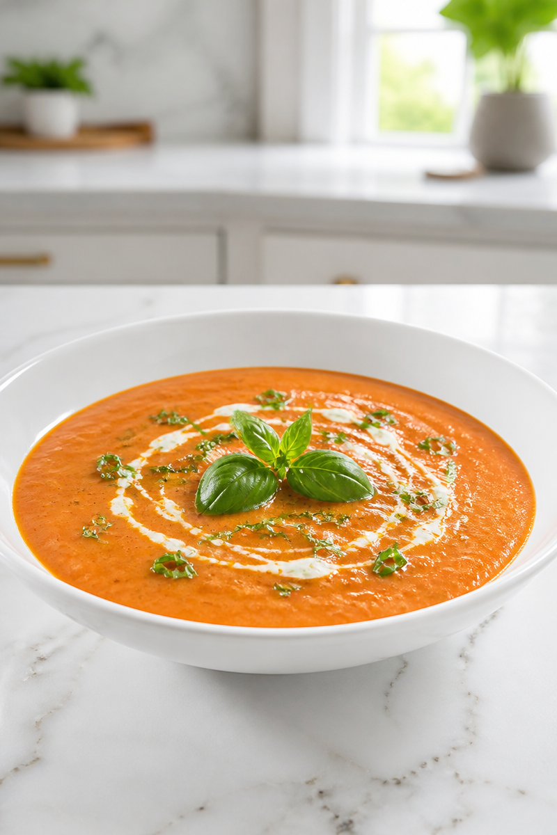 Creamy Roasted Tomato And Basil Easy Soup Recipe Creamy Roasted Tomato And Basil Easy Soup Recipe