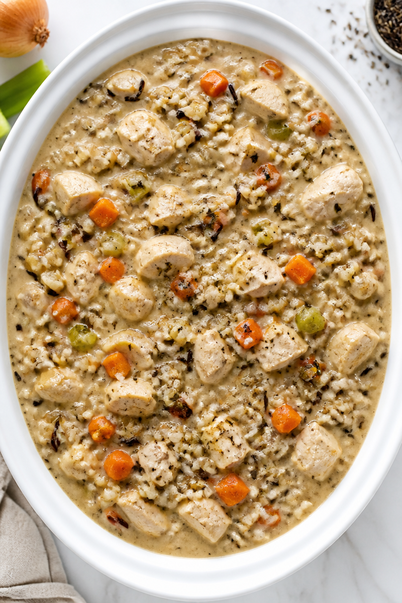 Creamy Turkey And Wild Rice Crock Pot Meal