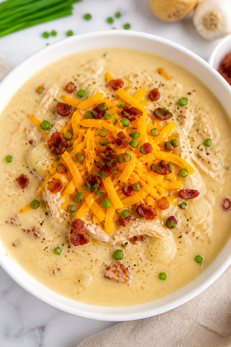 Creamy Turkey Bacon Loaded Potato Soup Recipe