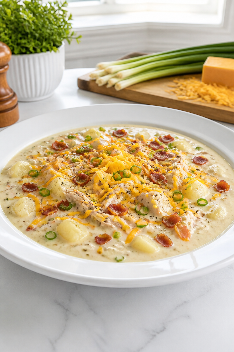 Creamy Turkey Bacon Loaded Potato Soup Recipe