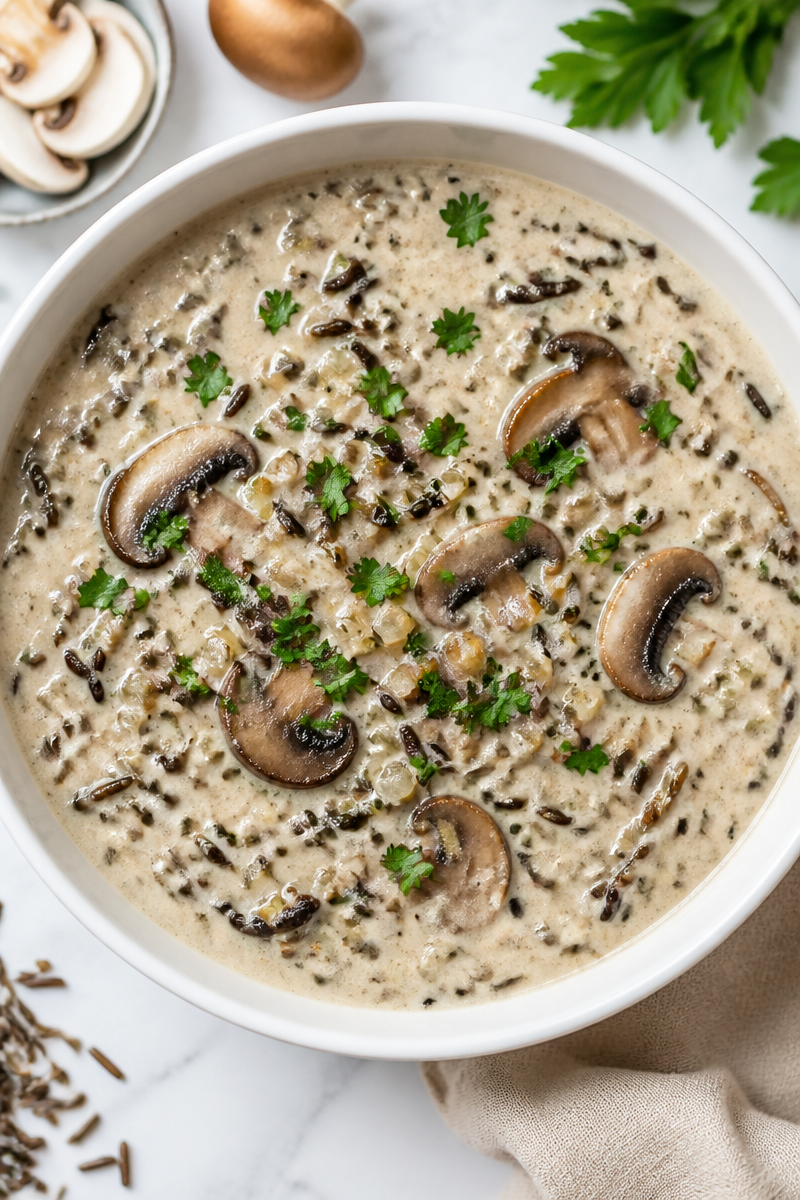 Creamy Wild Rice and Mushroom Soup Creamy Wild Rice and Mushroom Soup