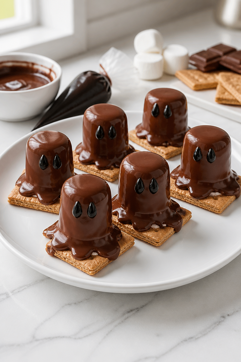 Creepy Melting Ghost Marshmallow Halloween Dessert