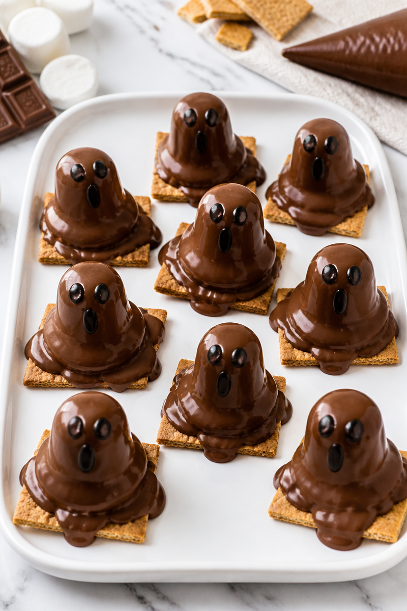 Creepy Melting Ghost Marshmallow Halloween Dessert