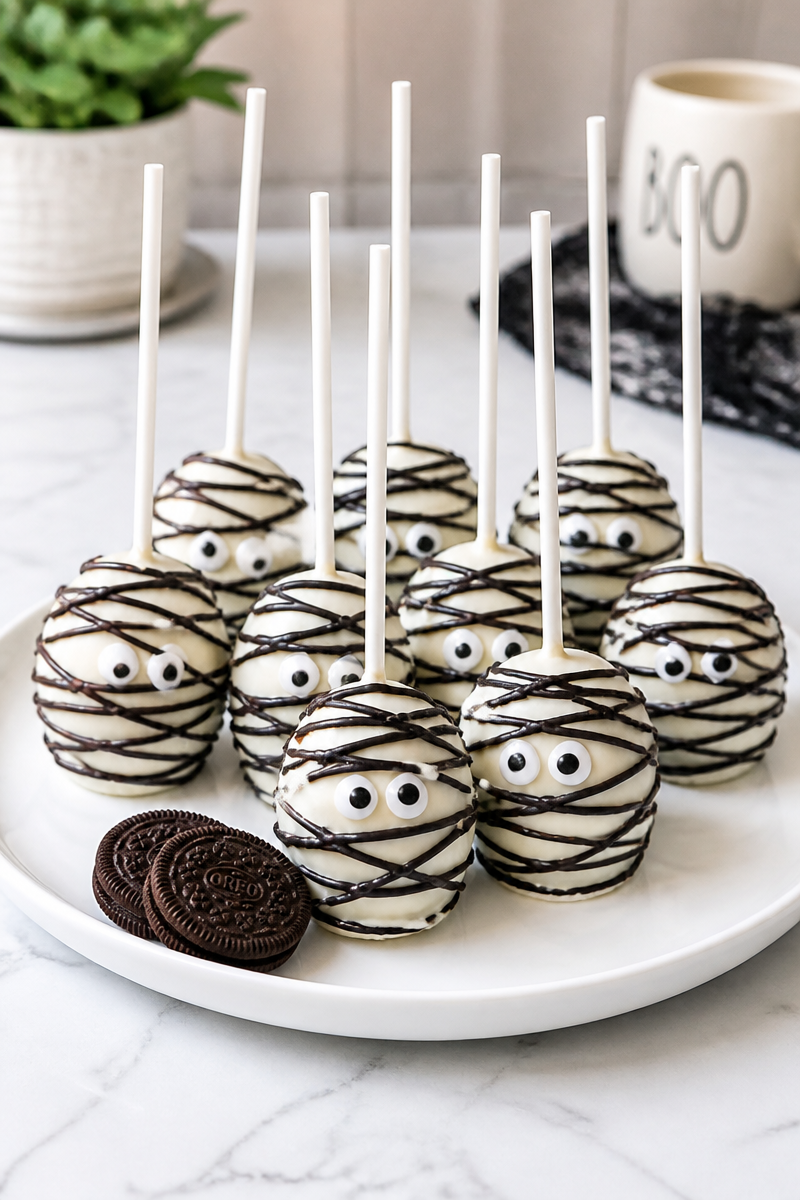 Creepy Mummy Wrapped Oreo Halloween Cake Pop Creepy Mummy Wrapped Oreo Halloween Cake Pop