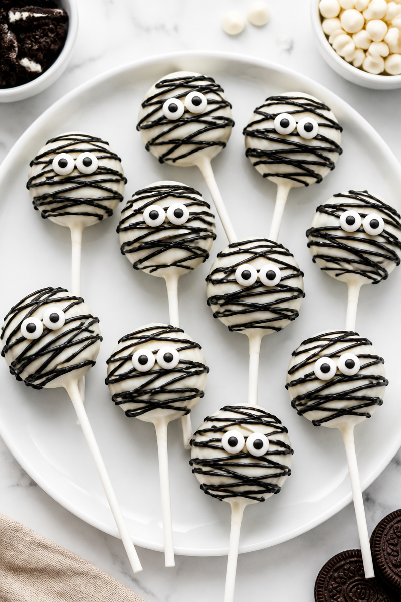 Creepy Mummy Wrapped Oreo Halloween Cake Pop Creepy Mummy Wrapped Oreo Halloween Cake Pop