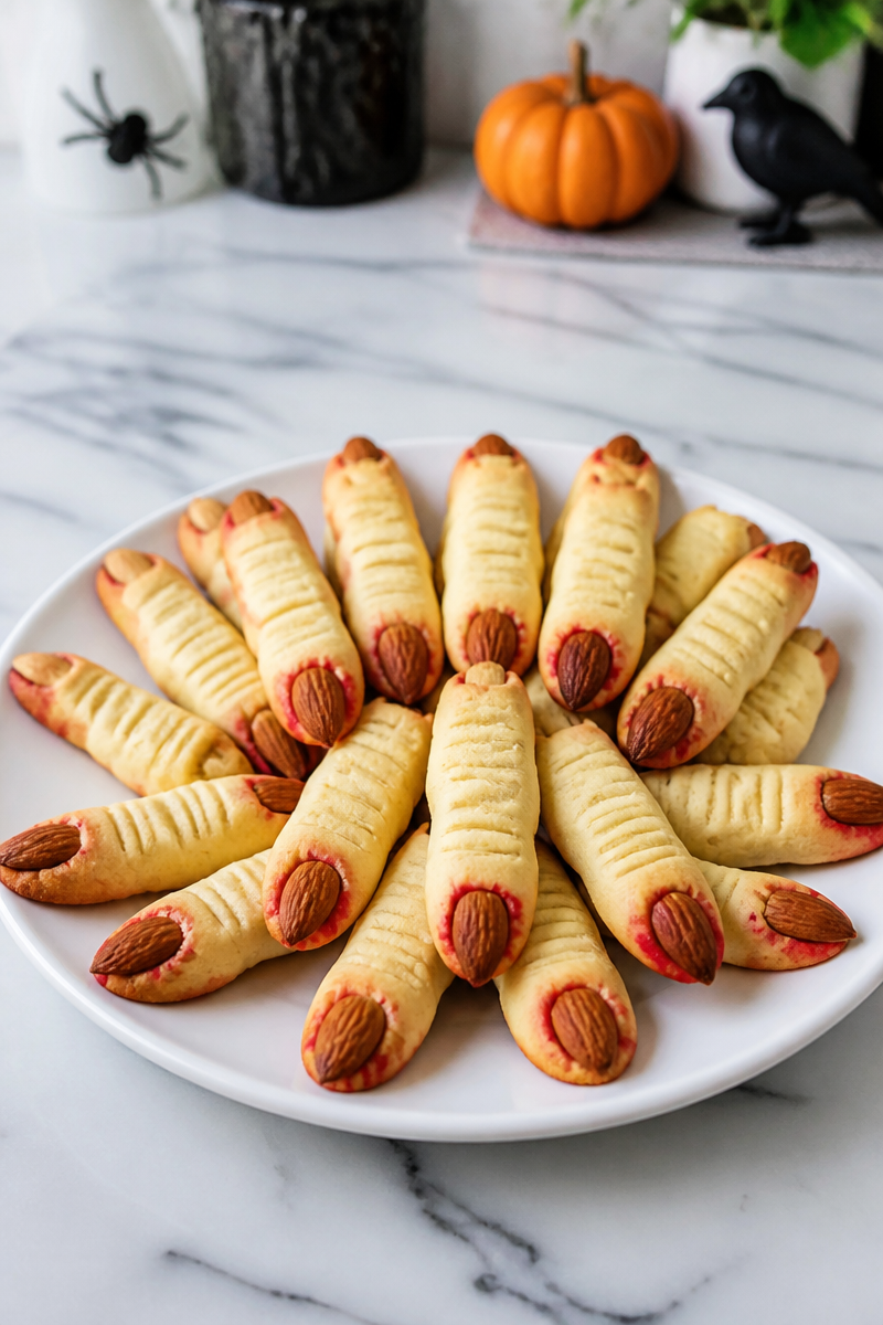 Creepy Witch Finger Butter Shortbread Halloween Cookie