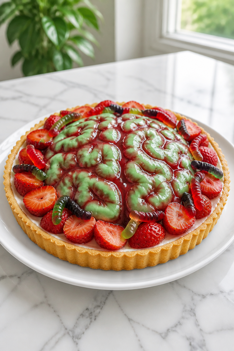 Creepy Zombie Brain Strawberry Tart Creepy Zombie Brain Strawberry Tart