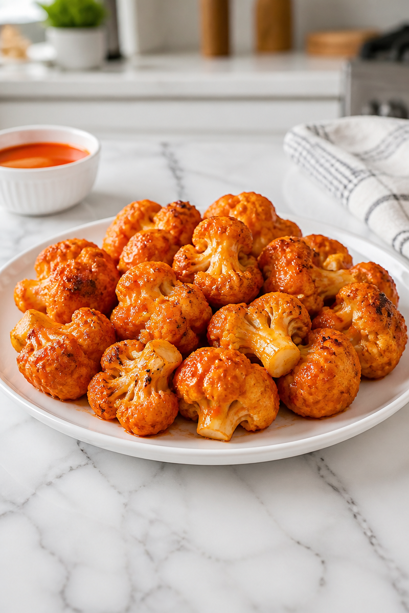 Crispy Air Fryer Cauliflower Floret with Buffalo Sauce