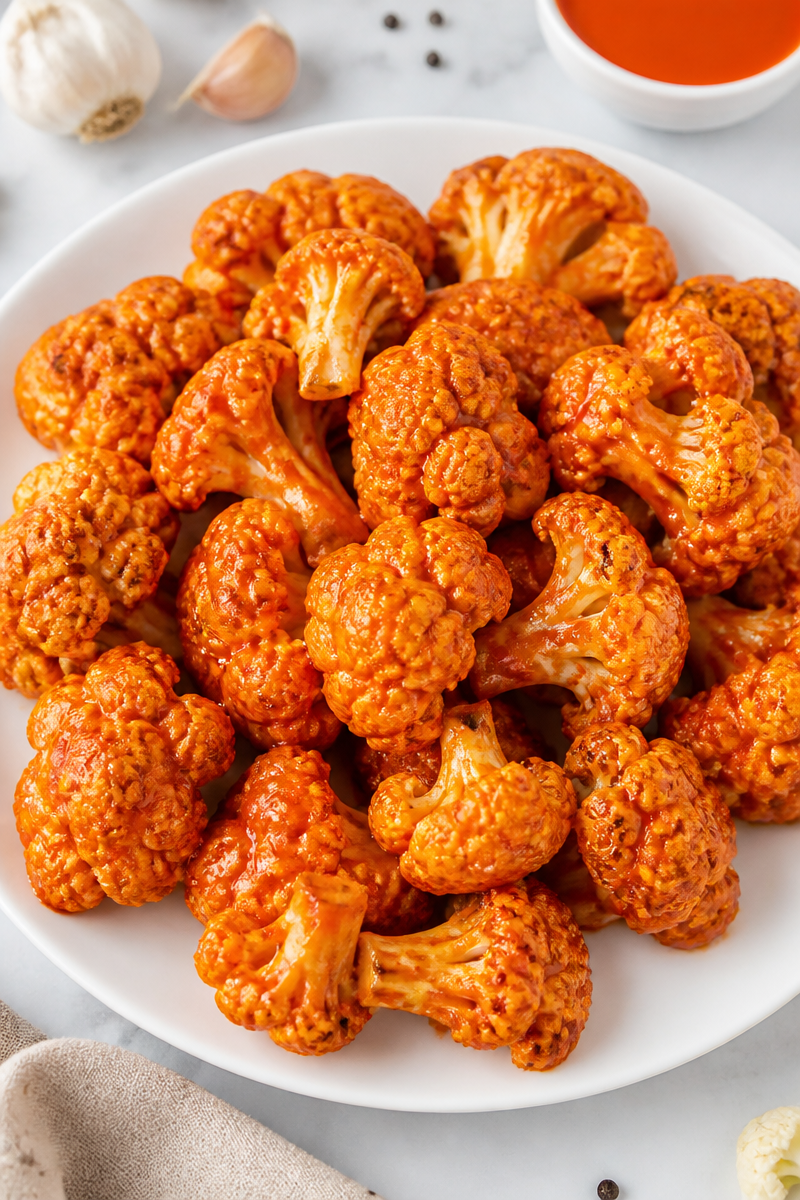 Crispy Air Fryer Cauliflower Floret with Buffalo Sauce