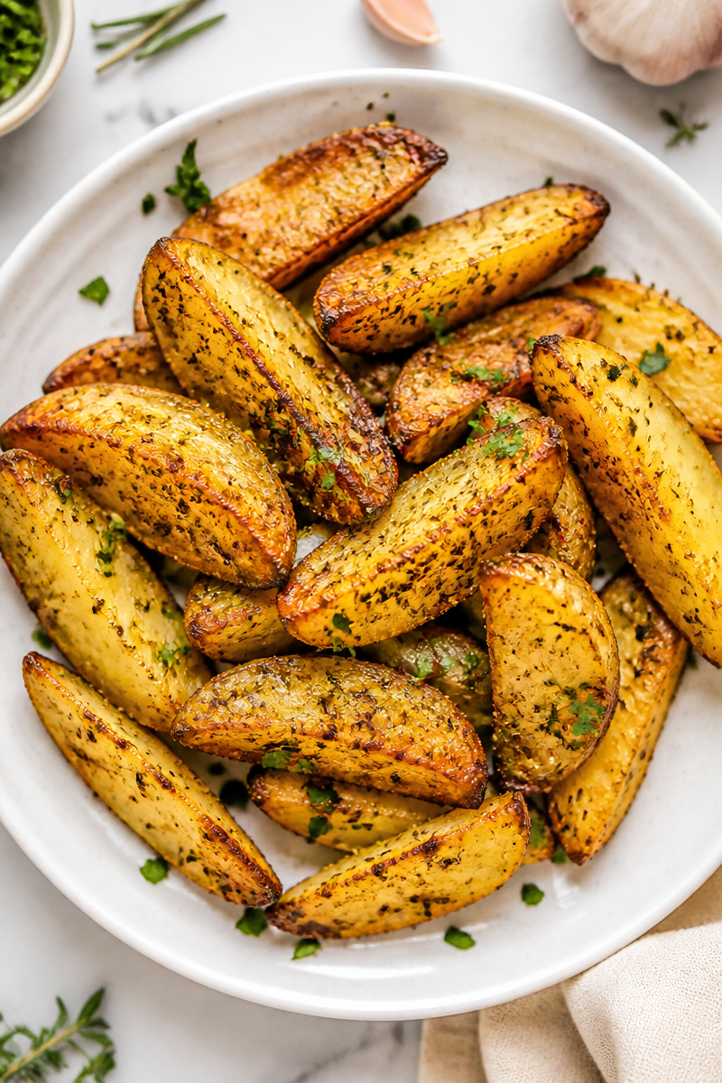 Crispy Air Fryer Garlic Herb Potato Wedge Crispy Air Fryer Garlic Herb Potato Wedge