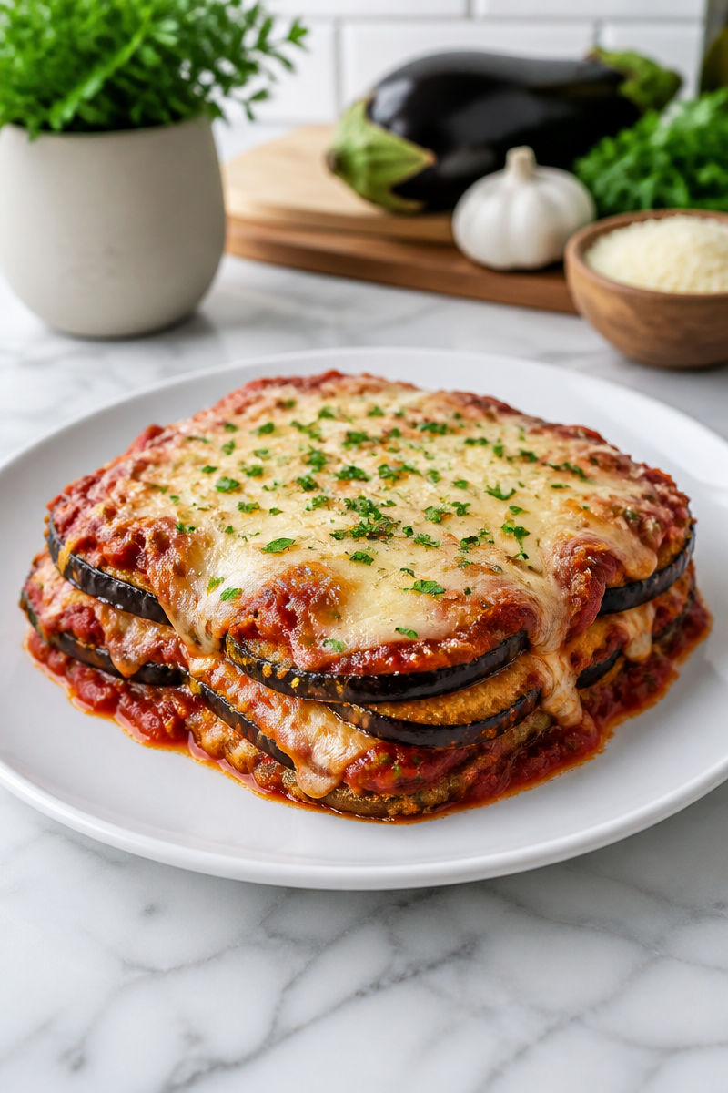 Crispy Baked Eggplant Parmesan Meal