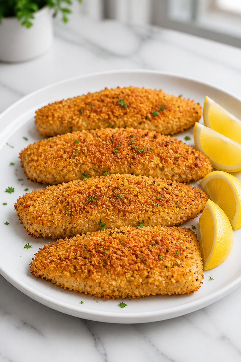 Crispy Oven Baked Parmesan Crusted Tilapia Fish Crispy Oven Baked Parmesan Crusted Tilapia Fish