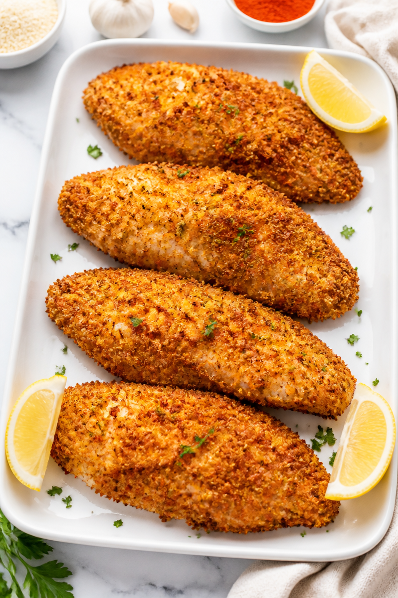 Crispy Oven Baked Parmesan Crusted Tilapia Fish Crispy Oven Baked Parmesan Crusted Tilapia Fish