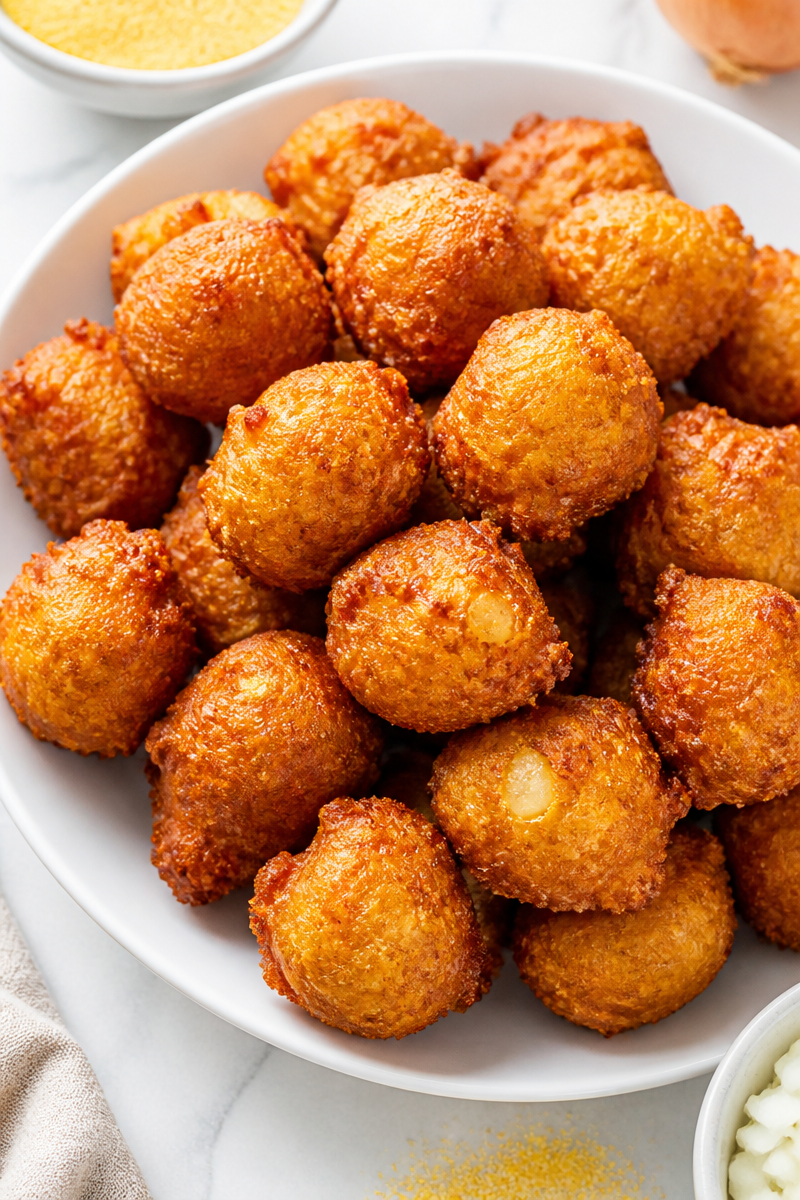 Crispy Southern Fried Cornmeal Hush Puppy Snack Crispy Southern Fried Cornmeal Hush Puppy Snack