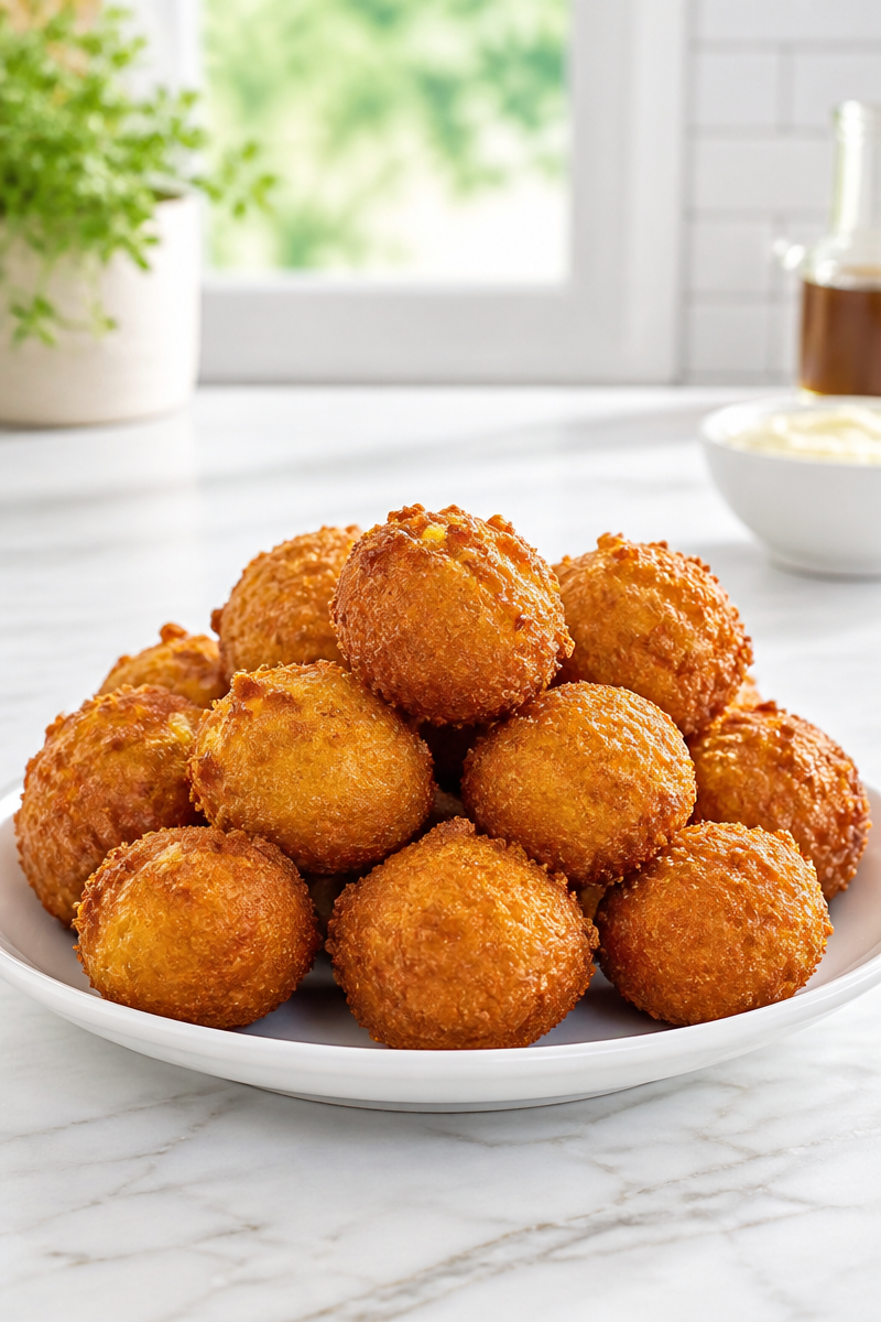 Crispy Southern Fried Cornmeal Hush Puppy Snack Crispy Southern Fried Cornmeal Hush Puppy Snack