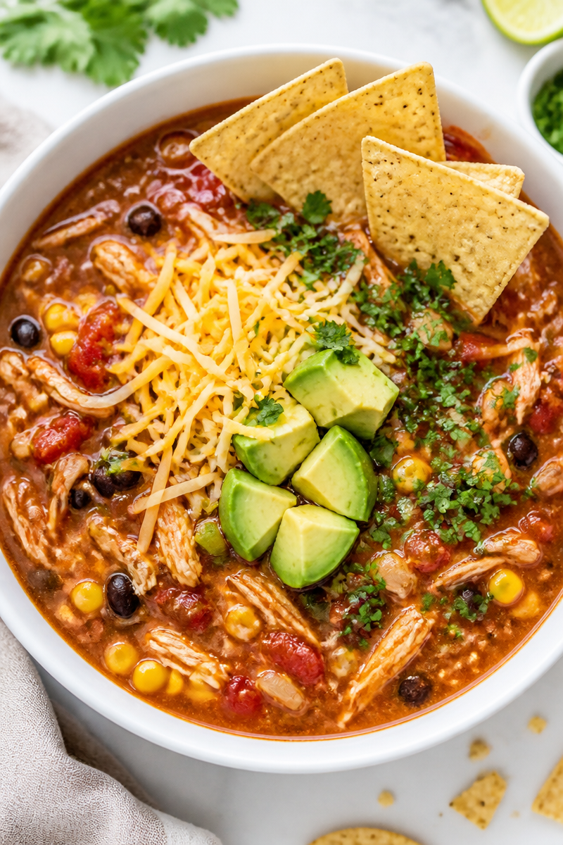 Crockpot Chicken Tortilla Soup