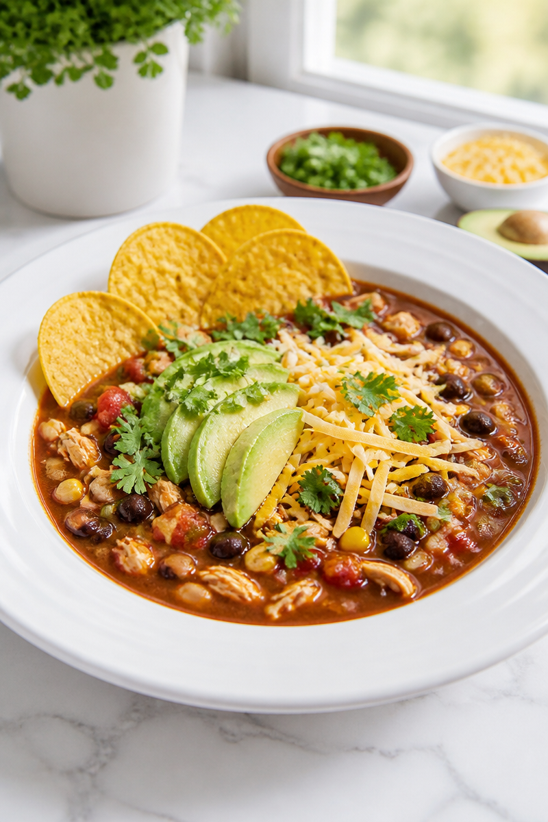 Crockpot Chicken Tortilla Soup