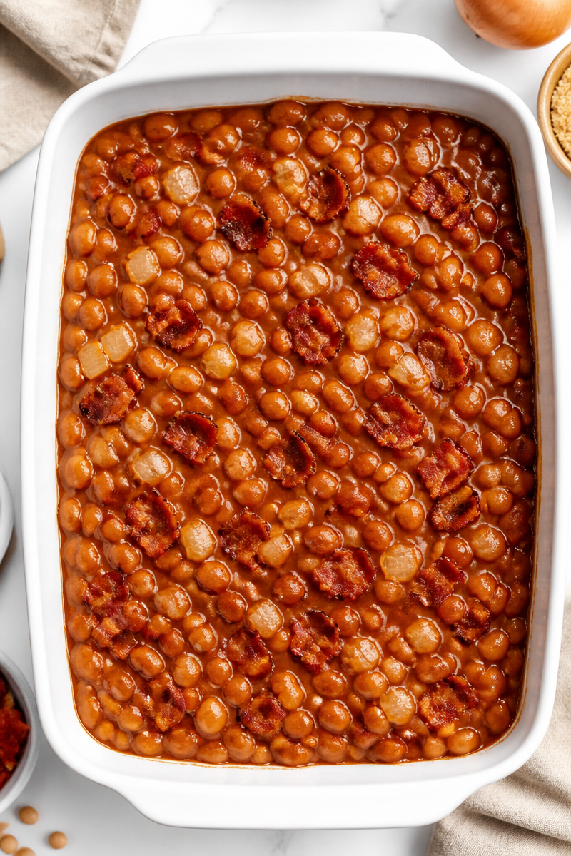 Easy Baked Bean with Brown Sugar and Bacon