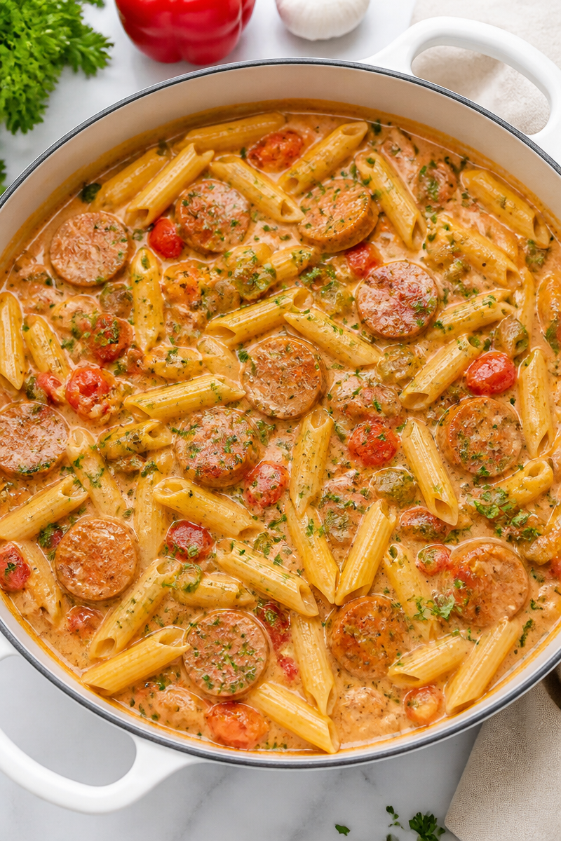 Easy One-Pot Cajun Sausage Pasta
