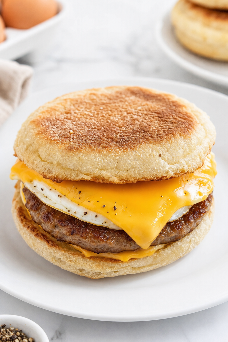 Easy Sausage and Egg Breakfast Sandwich