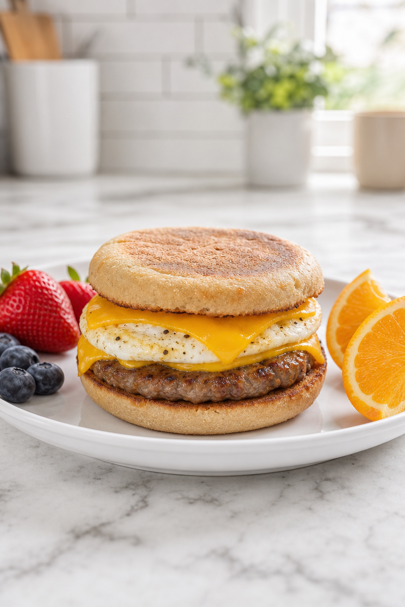 Easy Sausage and Egg Breakfast Sandwich