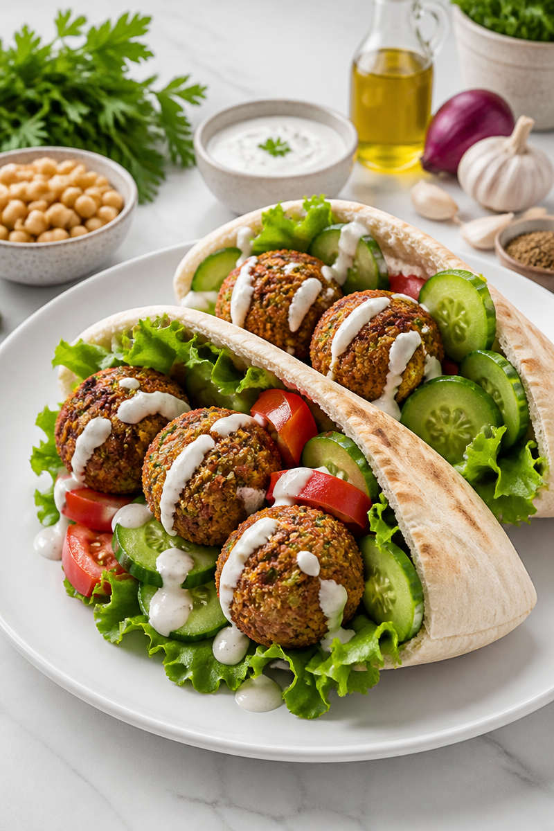 Falafel Pita Wrap Recipe