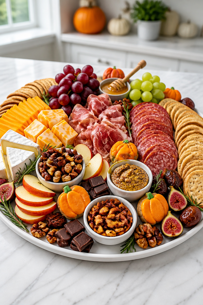 Fall Harvest Sweet And Salty Halloween Charcuterie Board