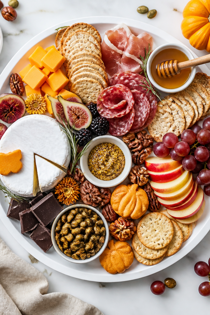 Fall Harvest Sweet And Salty Halloween Charcuterie Board