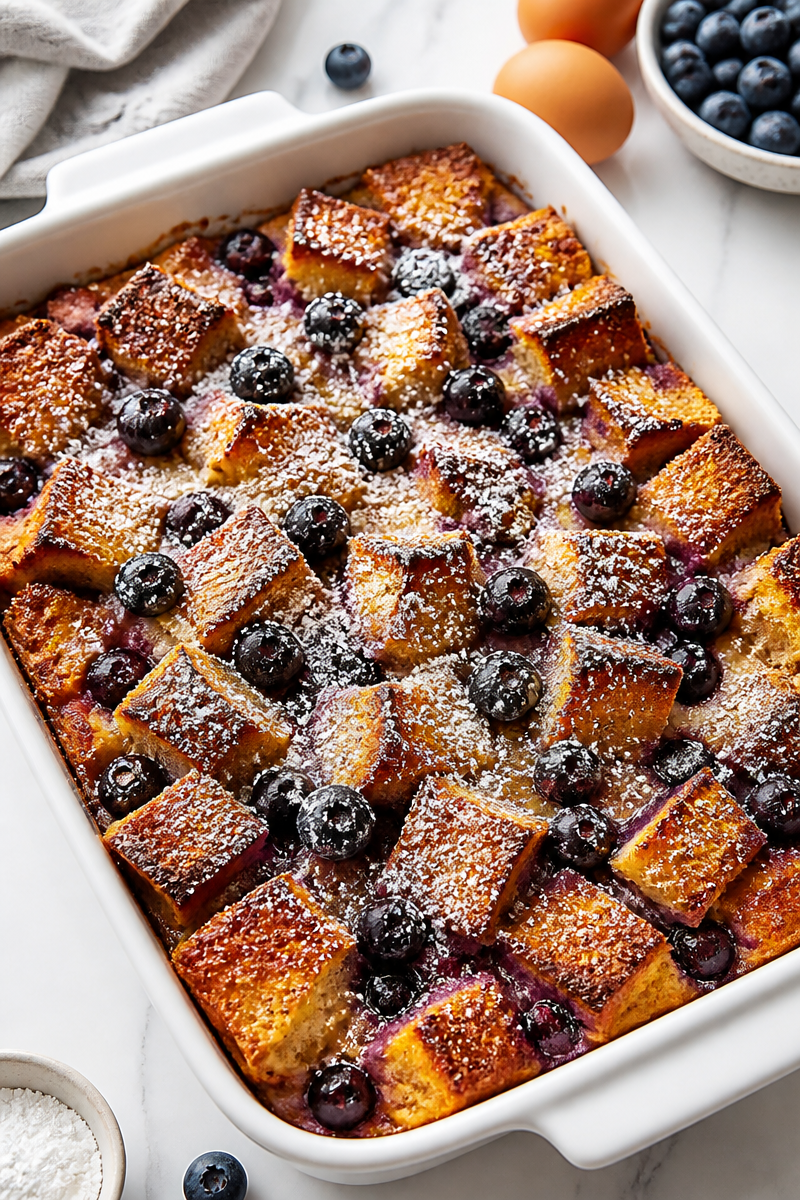 Fluffy Blueberry French Toast Casserole Fluffy Blueberry French Toast Casserole