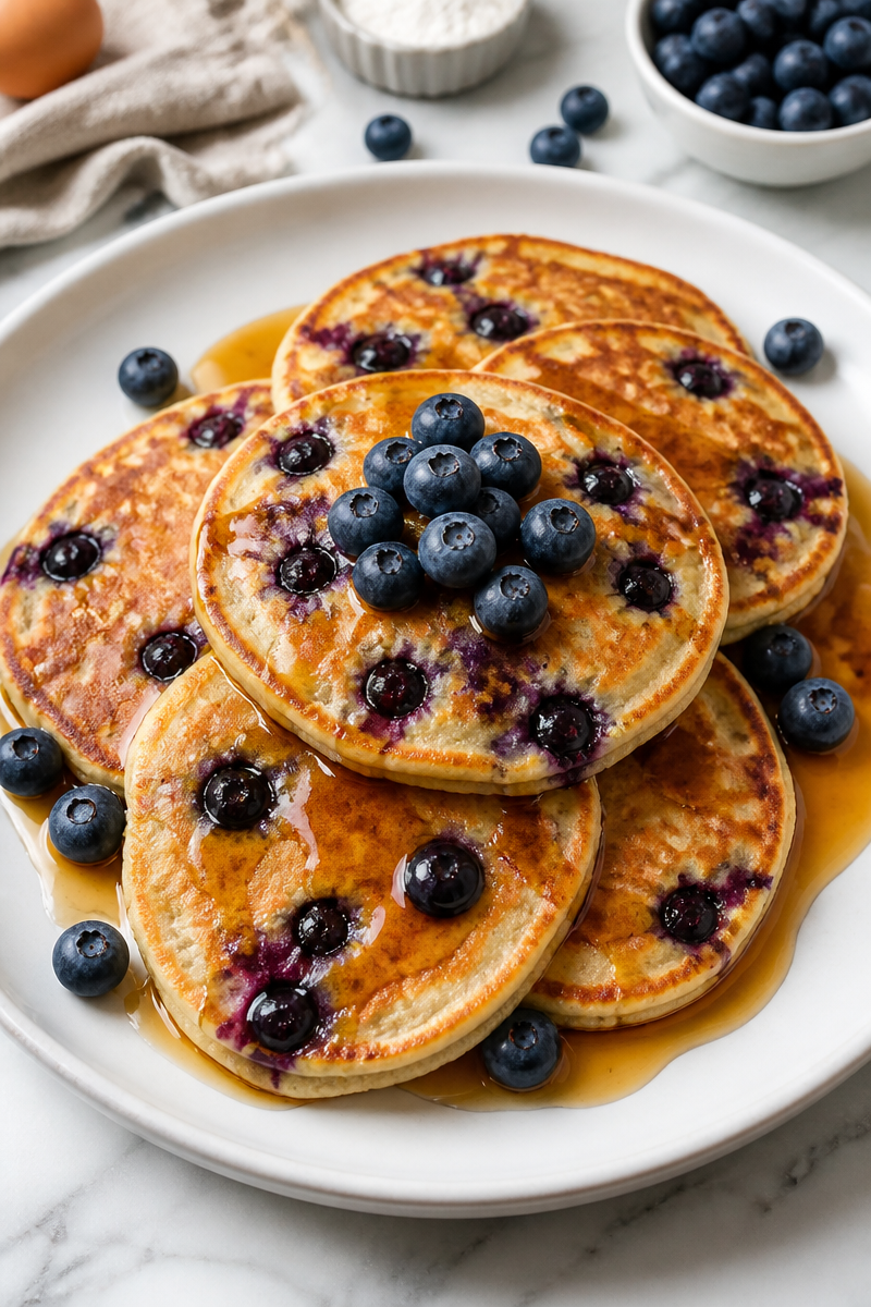 Fluffy Blueberry Greek Yogurt Pancake Fluffy Blueberry Greek Yogurt Pancake