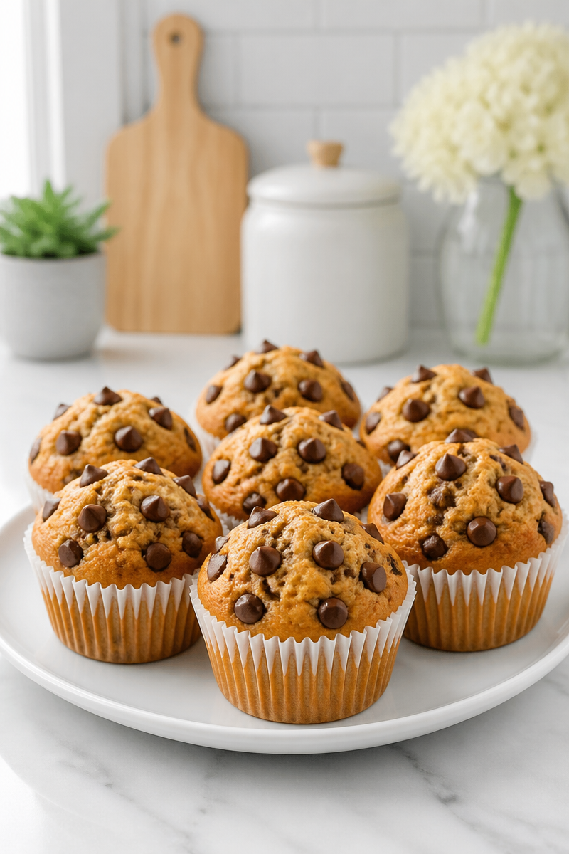 Fluffy Fall Bakery Style Chocolate Chip Muffin