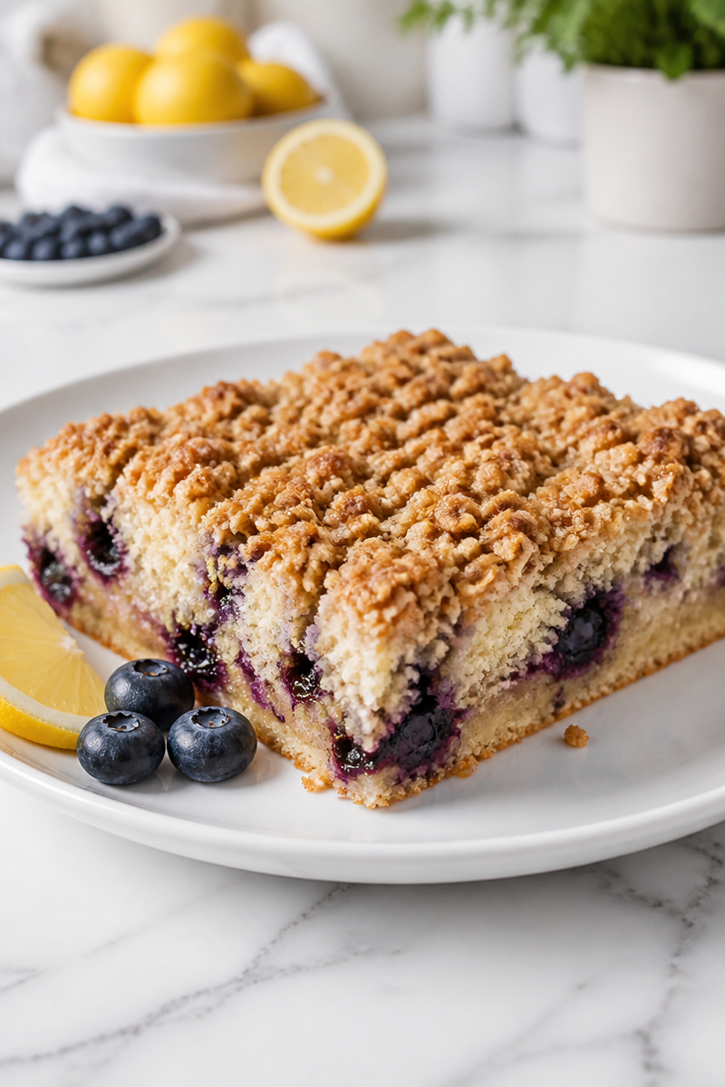 Fluffy Lemon Blueberry Streusel Coffee Cake Fluffy Lemon Blueberry Streusel Coffee Cake