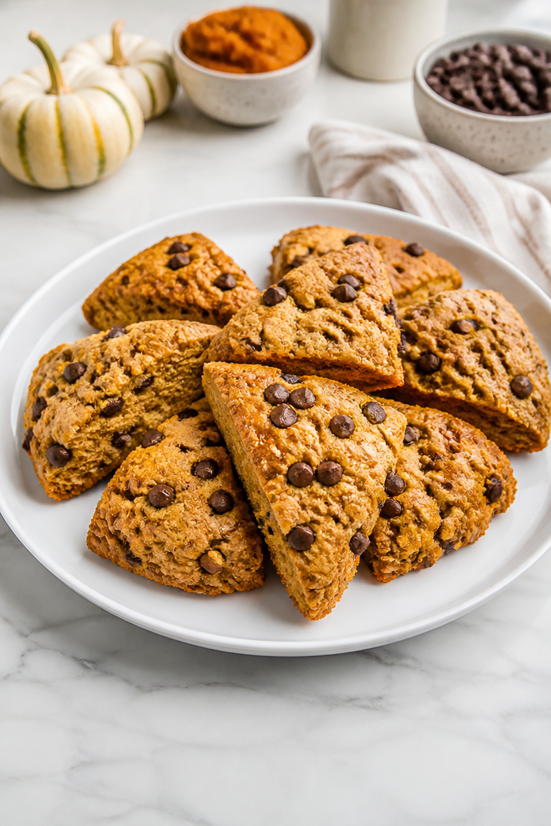Fluffy Pumpkin Spice And Chocolate Chip Scone