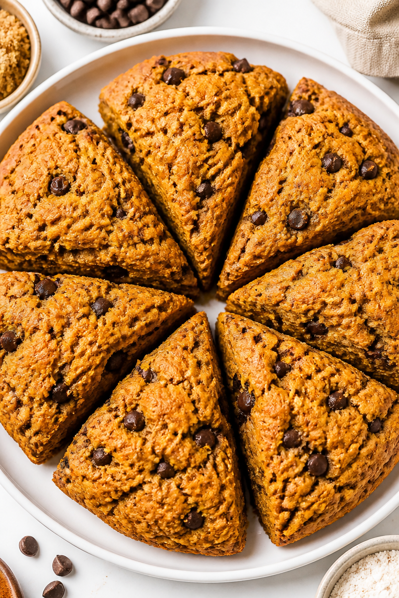 Fluffy Pumpkin Spice And Chocolate Chip Scone