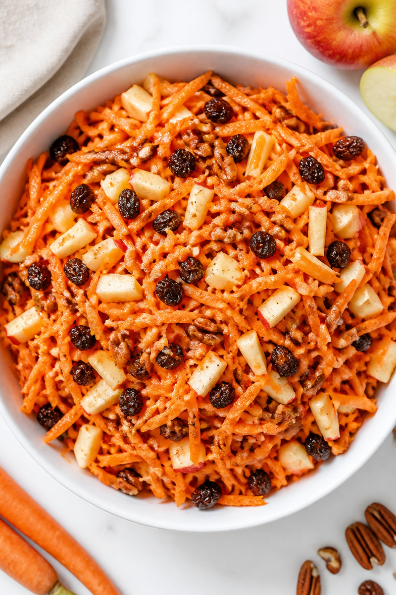 Fresh Apple And Pecan Shredded Carrot Salad Fresh Apple And Pecan Shredded Carrot Salad